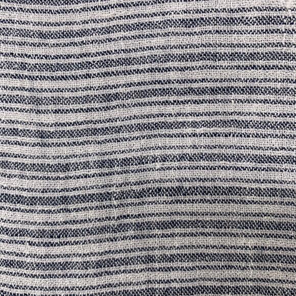 Cabi Top Womens Medium Gray Cream Hacienda Collared Short Sleeve Linen Casual - Picture 9 of 9